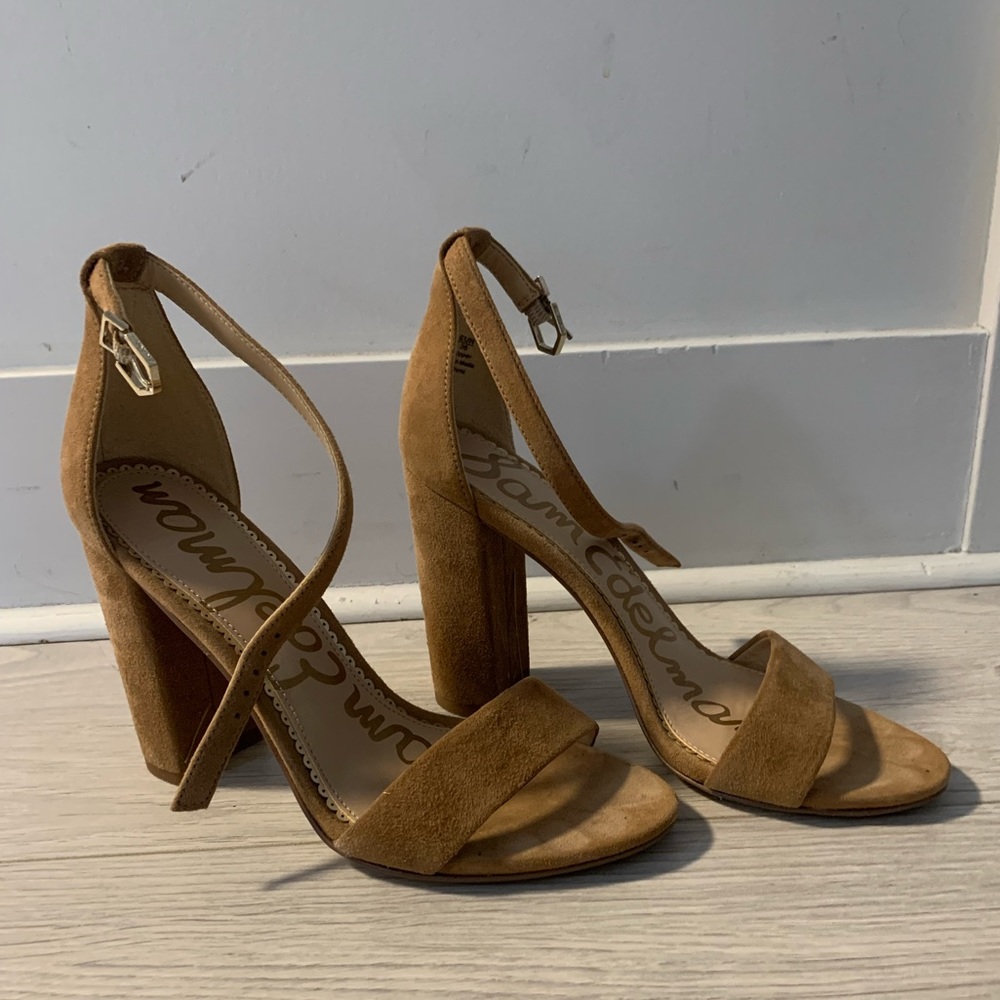 SAM EDELMAN Nude Block Heels